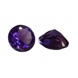 Amethyst Cut Stone, Round - 8mm