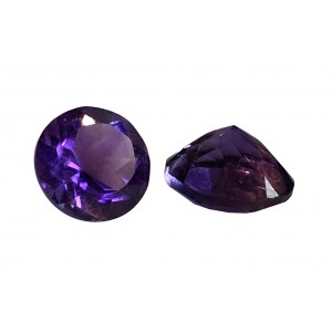 Amethyst Cut Stone, Round - 8mm