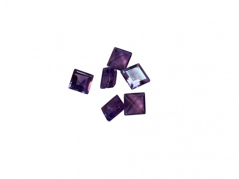 amethyst faceted square 4mm 