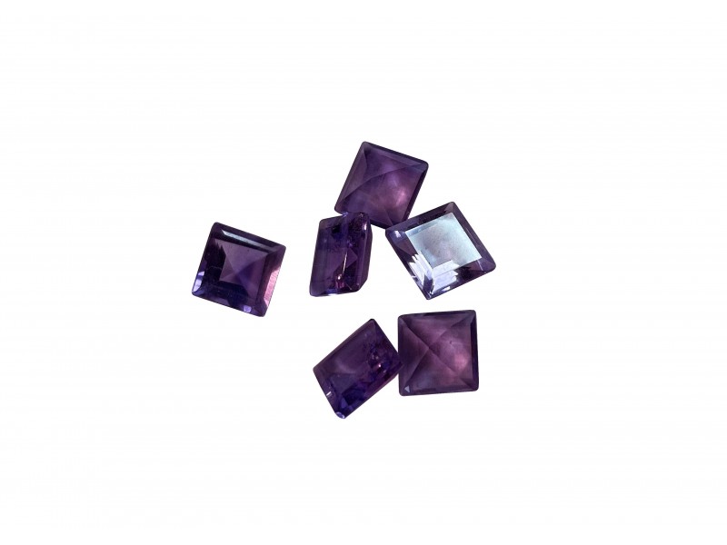 amethyst faceted square 6mm 