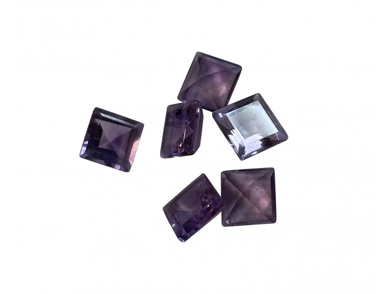 amethyst faceted square 8mm
