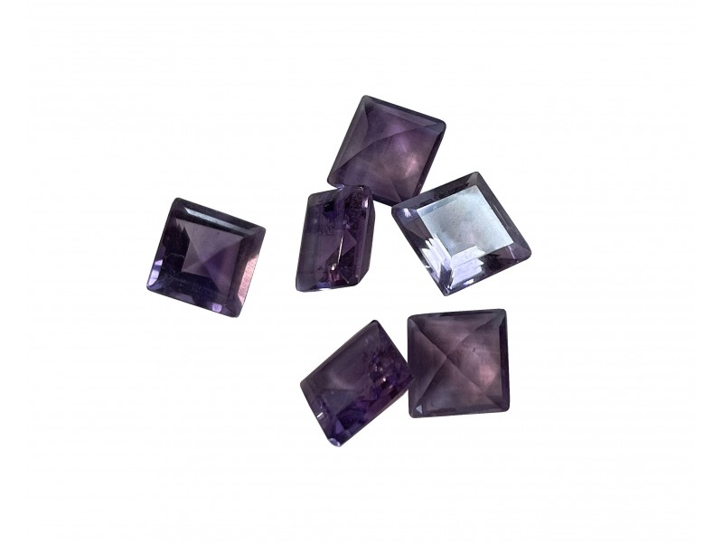 Amethyst Cut Stone, Square - 8mm