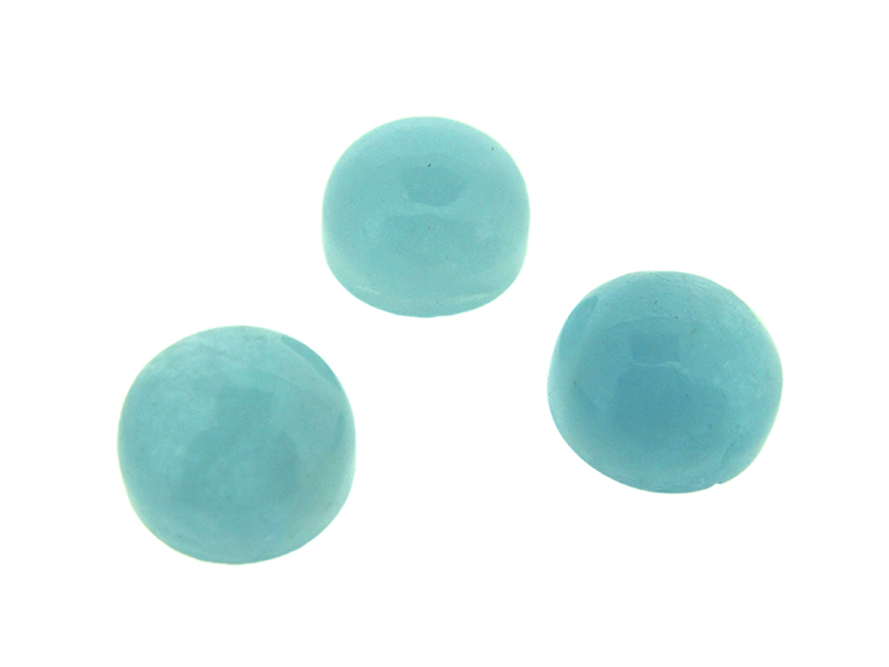 Aquamarine Cab, Round - 8mm