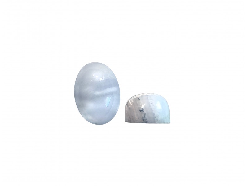 Blue Lace Agate Cabs, Oval - 6 x 8mm