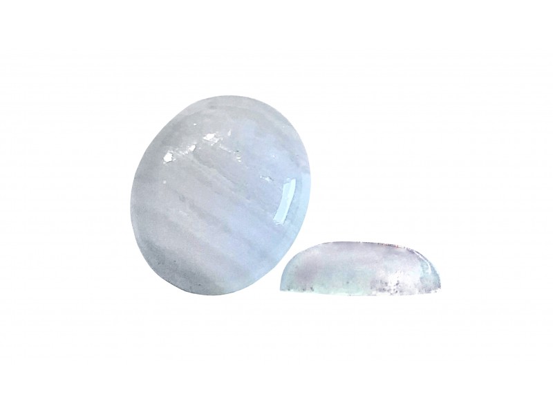 Blue Lace Agate Cabs, Oval - 10 x 12mm