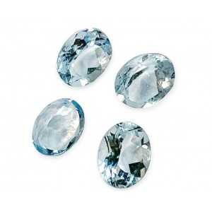 Blue Topaz Cut Stone, Oval, Light, 10 x 12 mm