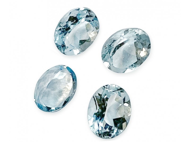 Blue Topaz Cut Stone, Oval, Light, 10 x 12 mm