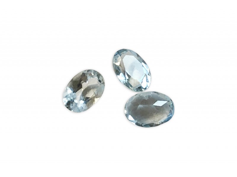 Blue Topaz Cut Stone, Oval, Light - 5 x 7mm 