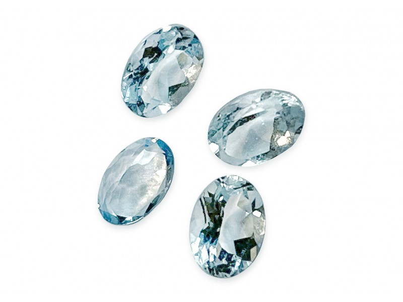 Blue Topaz Cut Stone, Oval, Light - 6 x 8mm