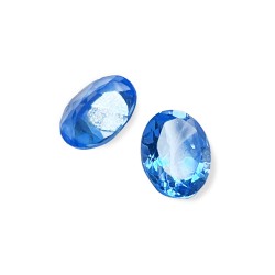 Blue Topaz Cut Stone, Oval, Dark, 7 x 9 mm