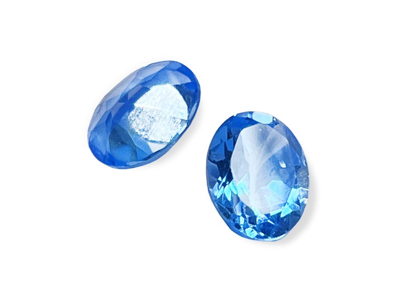 Blue Topaz Cut Stone, Oval, Dark, 7 x 9 mm