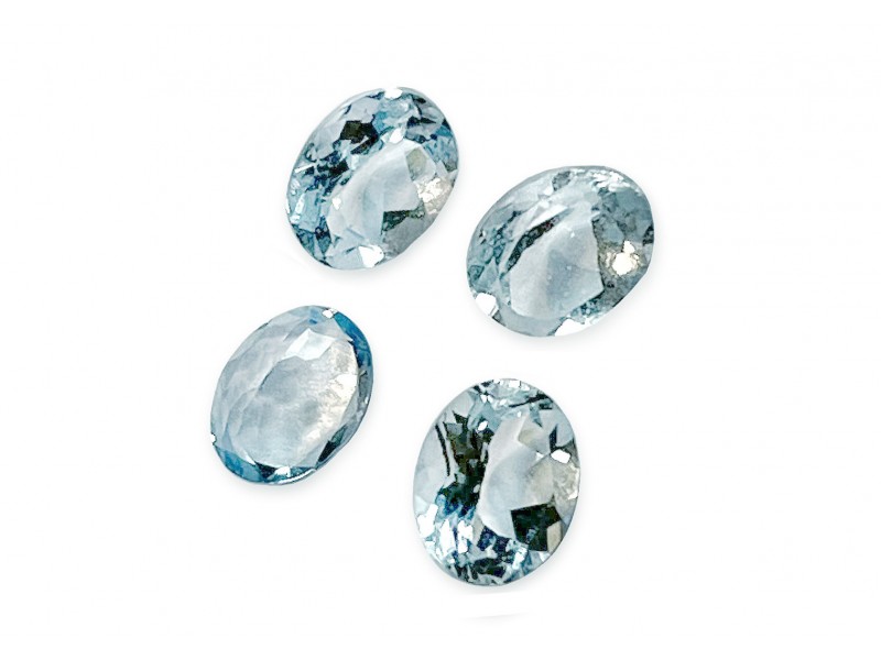 Blue Topaz Cut Stone, Oval, Light, 8 x 10 mm 