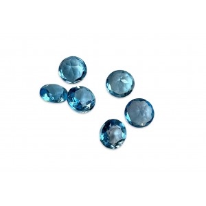 Blue Topaz Cut Stone, Round, Dark - 6mm