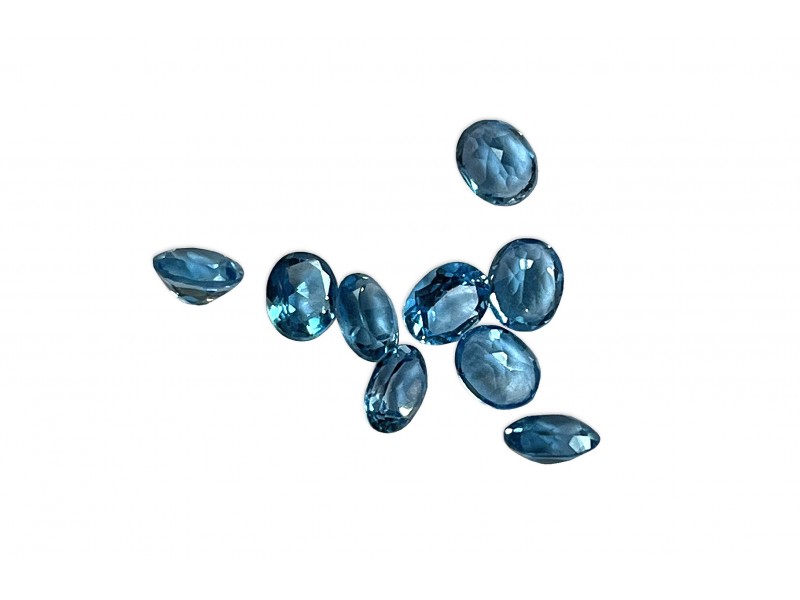 Blue Topaz Cut Stone, Oval, Light - 4 x 5mm 