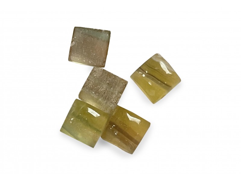 Fluorite Cabs, Square, 7 mm