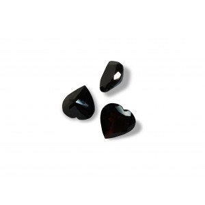 garnet faceted heart 8mm