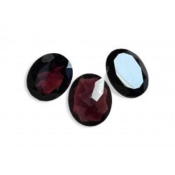 garnet faceted oval 9x11mm
