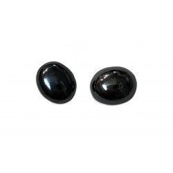 Hematite Cabs, Oval, 10 x 12 mm