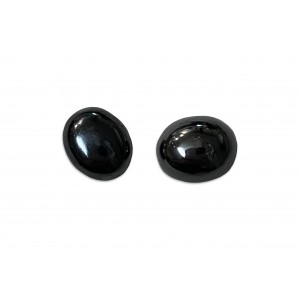 Hematite Cabs, Oval, 10 x 12 mm