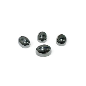 Hematite Cabochons, Oval, 6 x 8 mm
