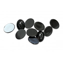 Hematite Cabs, Oval, 8 x 10 mm