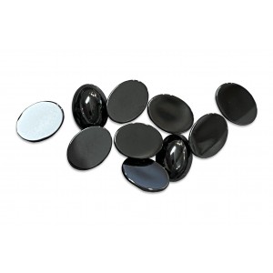 Hematite Cabs, Oval, 8 x 10 mm