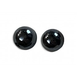 Hematite Cabs, Round, 10 mm