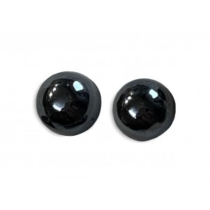 Hematite Cabs, Round, 10 mm