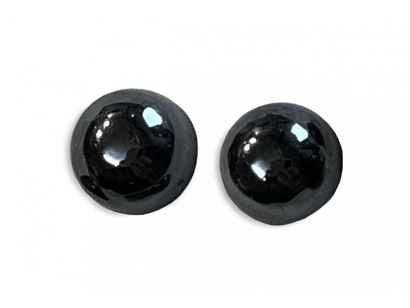 Hematite Cabs, Round, 10 mm