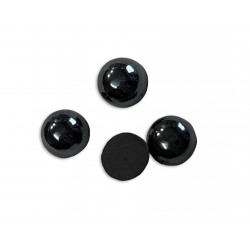 Hematite Cabs, Round, 6 mm