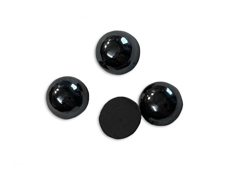 Hematite Cabs, Round, 6 mm