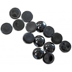 Hematite Cabs, Round, 8 mm