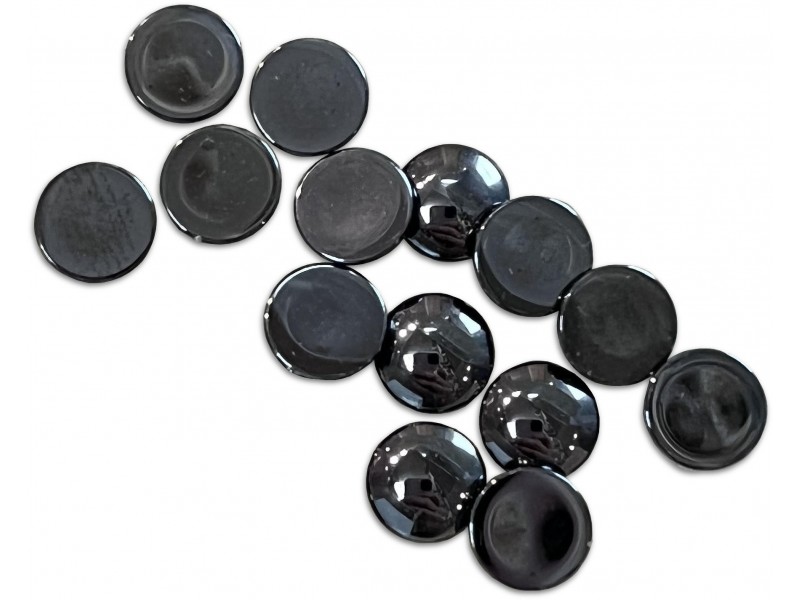 Hematite Cabs, Round, 8 mm