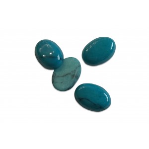 HOWLITE DYED CABS, TURQUOISE COLOUR, OVAL 7.4x10mm