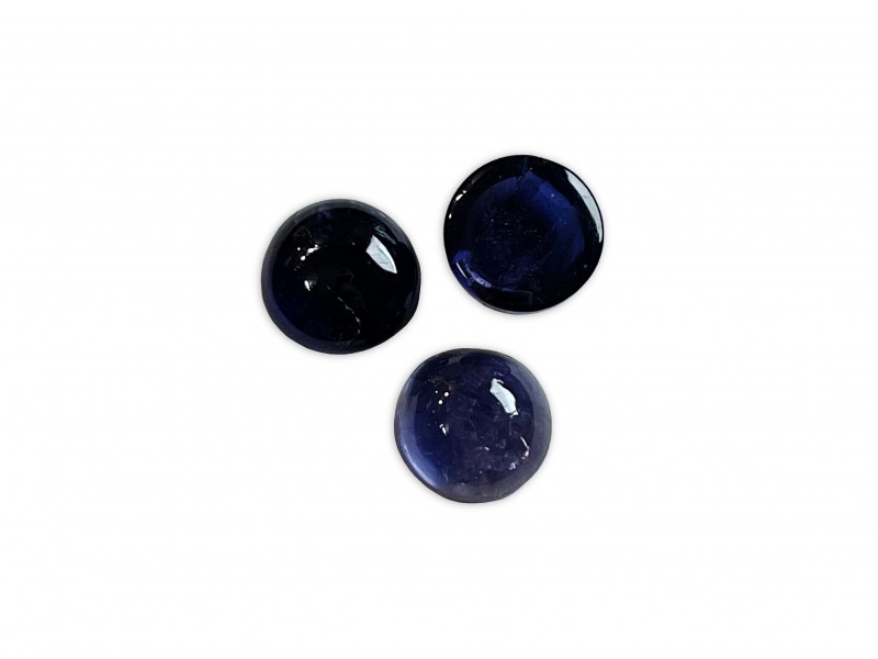 Iolite Cabs, Round, 7 mm 