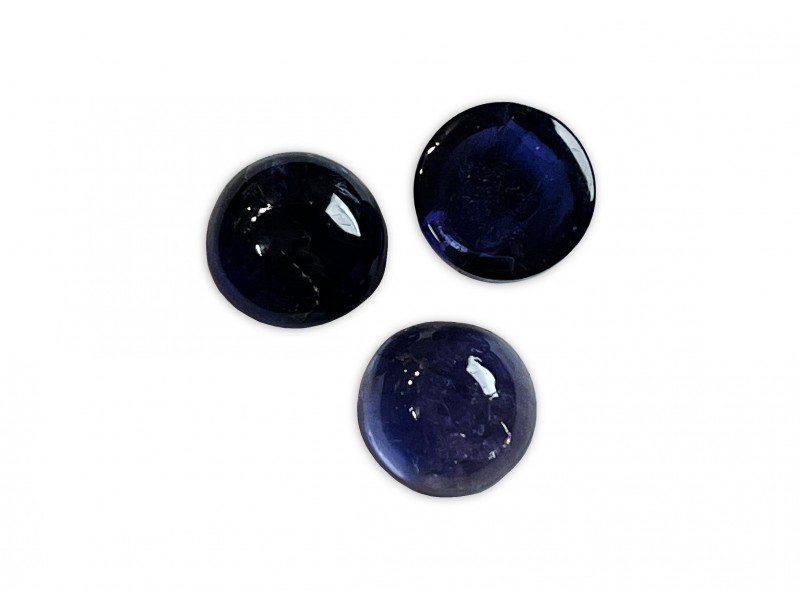 Iolite Cabs, Round, 9 mm 