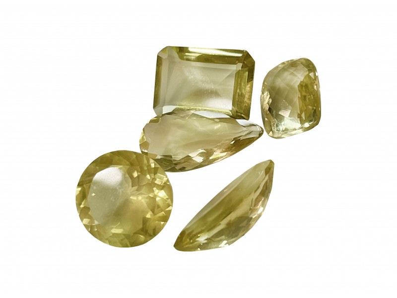 LEMON QUARTZ MIXED FANCY CUT STONES