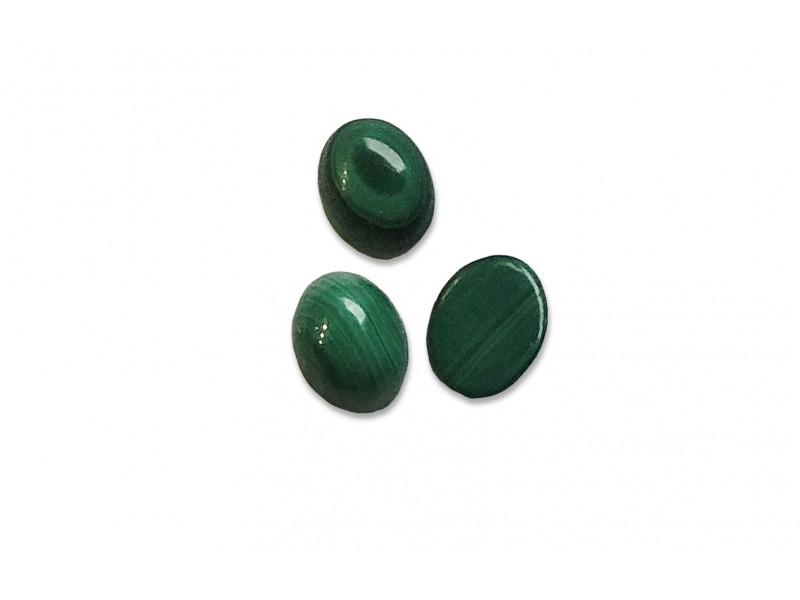 Malachite Cabs, Oval, 5 x 7 mm