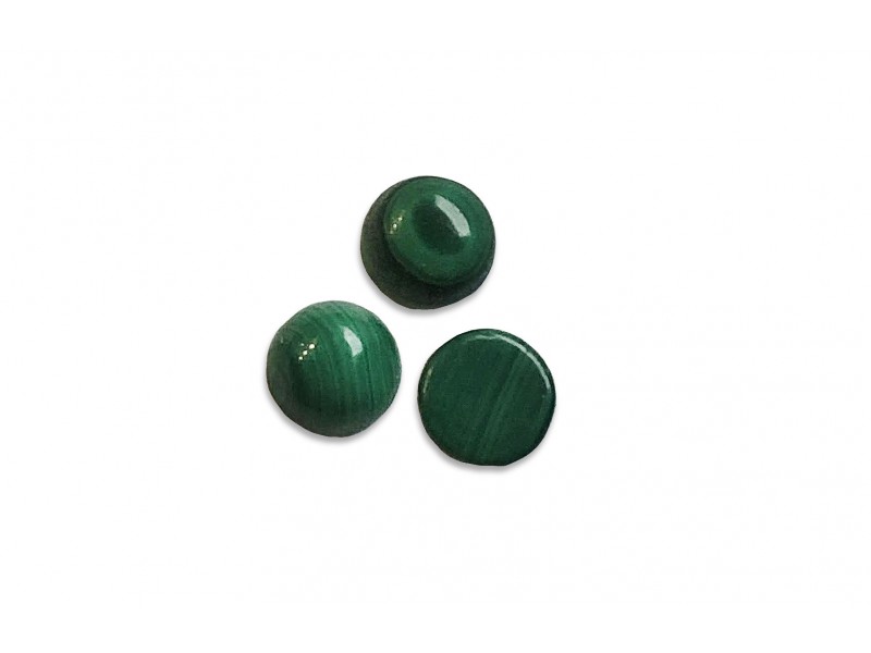 Malachite Cabs, Round, 4 mm