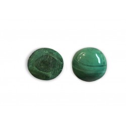 Malachite Cabs, Round, 5 mm