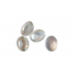 Moonstone  Cabs, White, Oval, 6 x 8 mm