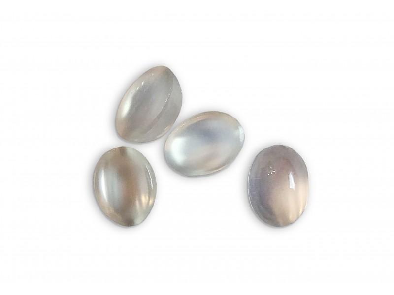 Moonstone  Cabs, White, Oval, 6 x 8 mm