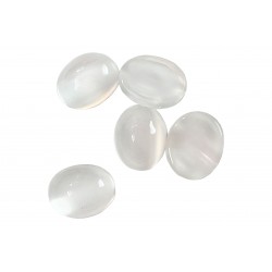 Moonstone Cabs, White, Oval, 5 x 7 mm