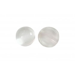 Moonstone Cabs, White, Round, 5 mm