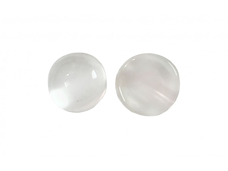 Moonstone Cabs, White, Round, 3 mm