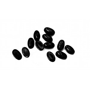 Onyx Cabs, Black, Oval, 3 x 5 mm