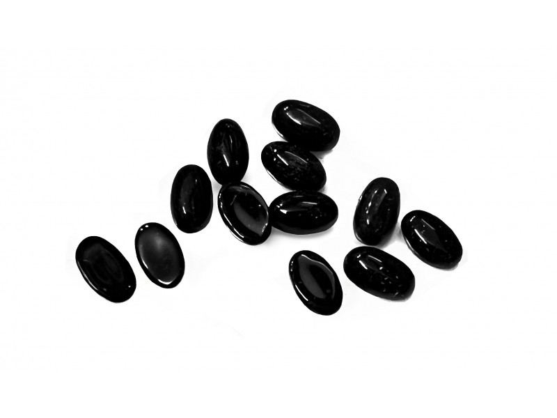 Onyx Cabs, Black, Oval, 3 x 5 mm