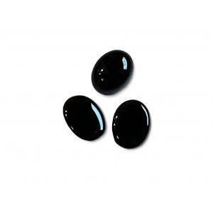 Onyx Cabs, Black, Oval, 6 x 8 mm