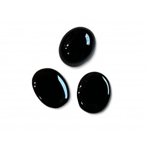 Onyx Cabs, Black, Oval, 8 x 10 mm