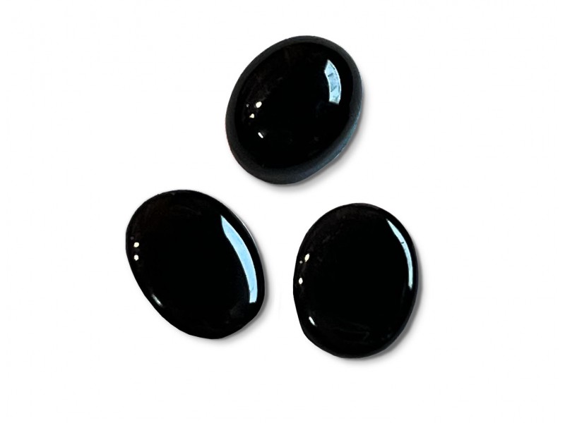 Onyx Cabs, Black, Oval, 8 x 10 mm